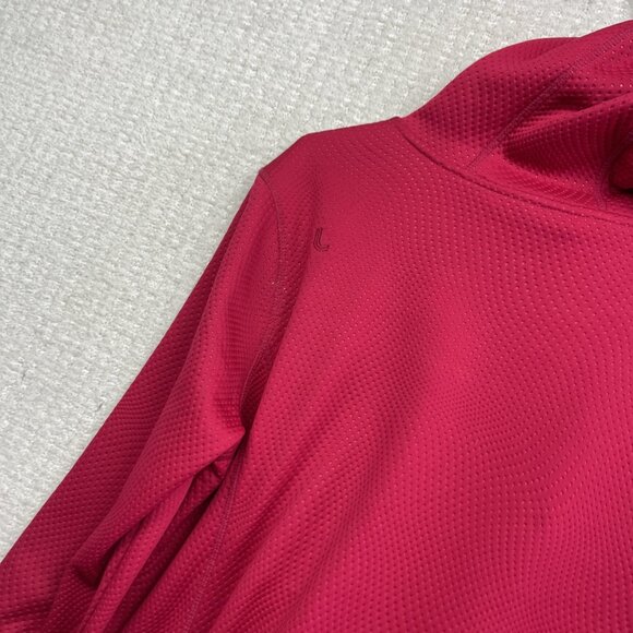 LOLE Full Zip Tech Textured Fleece Athletic Jacket Hoodie Pink / Red Women Sz L - Picture 15 of 16